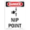 Signmission OSHA Danger Sign, Nip Point, 24in X 18in Rigid Plastic, 18" W, 24" L, Portrait, Nip Point OS-DS-P-1824-V-1456 - alternate 1